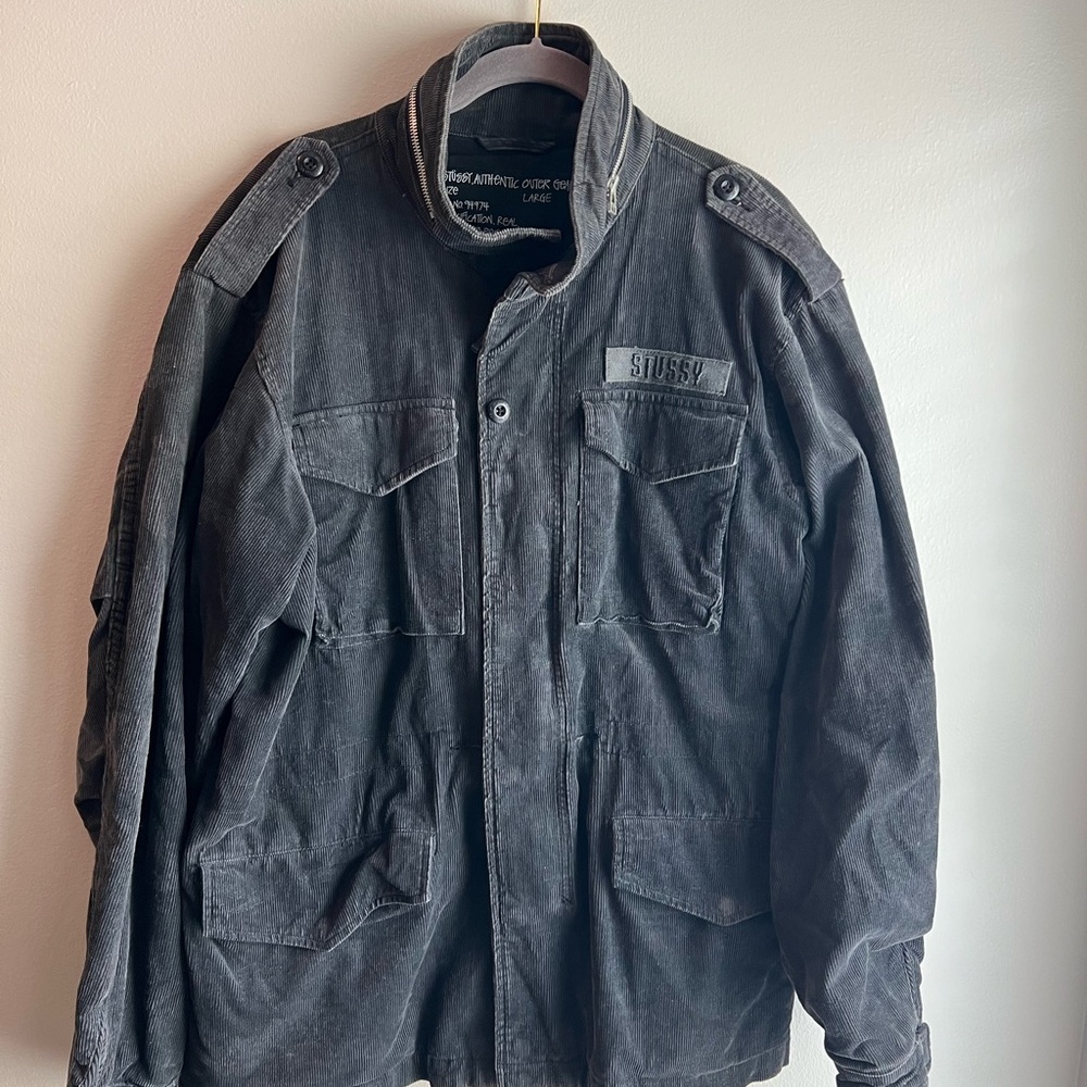 Vintage Military Stussy Field Jacket Black Size Large